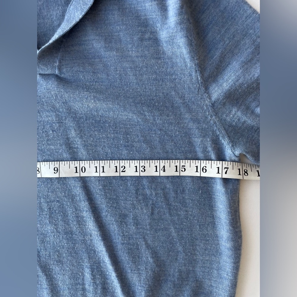 REISS 
Duchie Merino Wool Open Collar Polo Shirt - Washed Stone size M - Picture 7 of 10